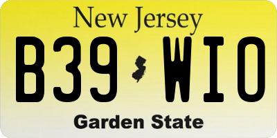 NJ license plate B39WIO