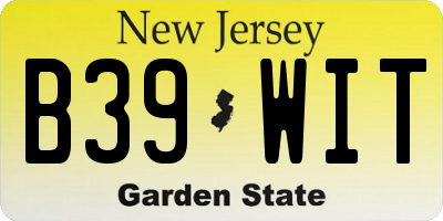NJ license plate B39WIT