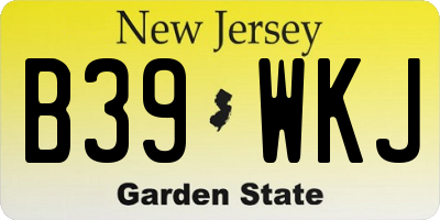 NJ license plate B39WKJ