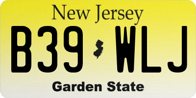 NJ license plate B39WLJ