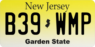 NJ license plate B39WMP