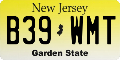 NJ license plate B39WMT