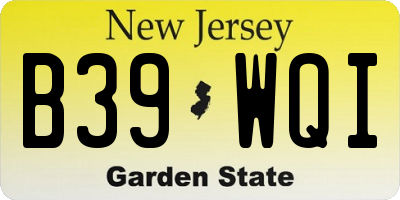 NJ license plate B39WQI