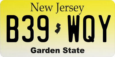 NJ license plate B39WQY