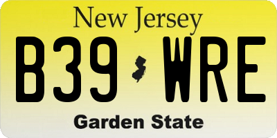 NJ license plate B39WRE