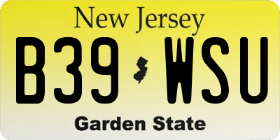 NJ license plate B39WSU