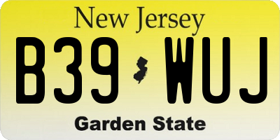 NJ license plate B39WUJ