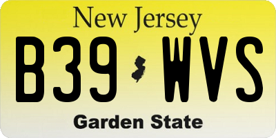 NJ license plate B39WVS