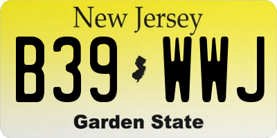 NJ license plate B39WWJ