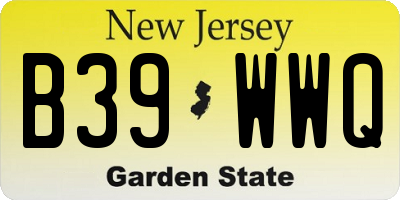 NJ license plate B39WWQ