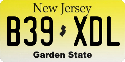 NJ license plate B39XDL