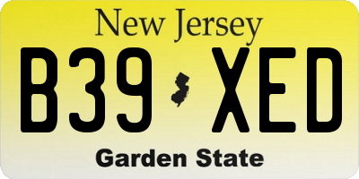 NJ license plate B39XED