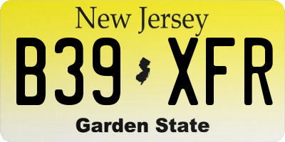 NJ license plate B39XFR