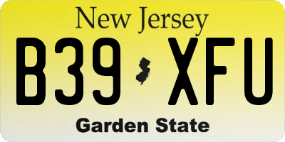 NJ license plate B39XFU