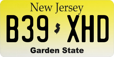 NJ license plate B39XHD