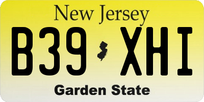 NJ license plate B39XHI