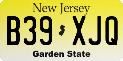 NJ license plate B39XJQ