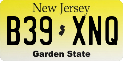 NJ license plate B39XNQ