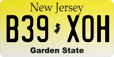 NJ license plate B39XOH