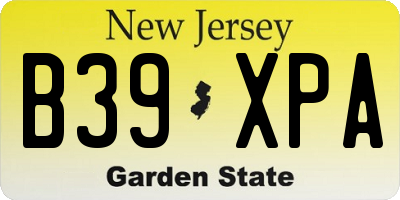 NJ license plate B39XPA