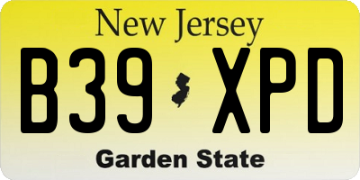 NJ license plate B39XPD