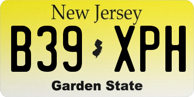 NJ license plate B39XPH
