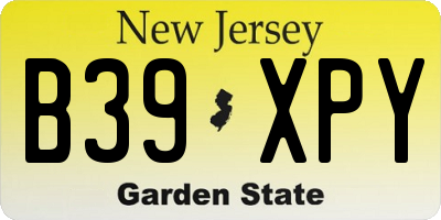 NJ license plate B39XPY