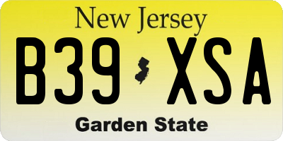 NJ license plate B39XSA