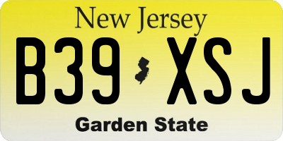 NJ license plate B39XSJ