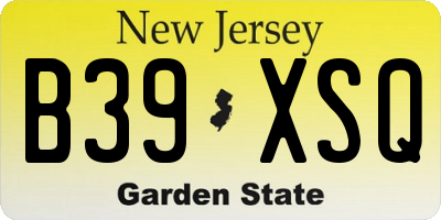 NJ license plate B39XSQ