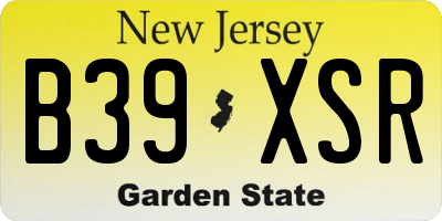 NJ license plate B39XSR