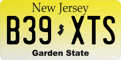 NJ license plate B39XTS