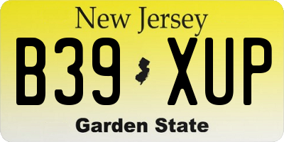 NJ license plate B39XUP