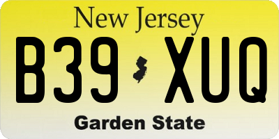 NJ license plate B39XUQ