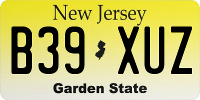 NJ license plate B39XUZ