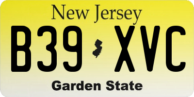 NJ license plate B39XVC