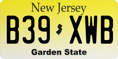 NJ license plate B39XWB