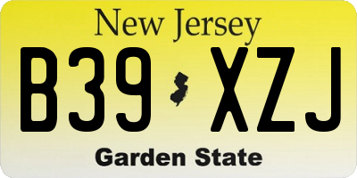 NJ license plate B39XZJ