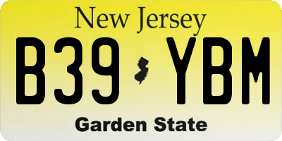 NJ license plate B39YBM