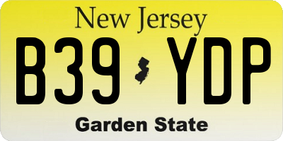 NJ license plate B39YDP