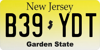 NJ license plate B39YDT