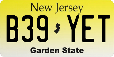 NJ license plate B39YET
