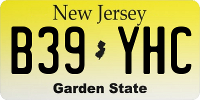 NJ license plate B39YHC