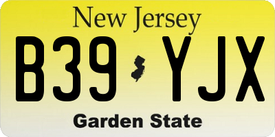 NJ license plate B39YJX