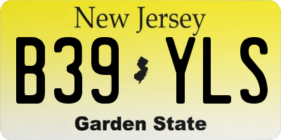 NJ license plate B39YLS