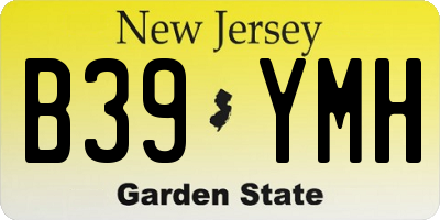 NJ license plate B39YMH