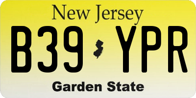 NJ license plate B39YPR