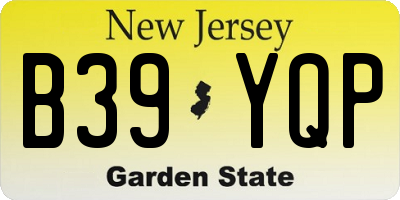 NJ license plate B39YQP
