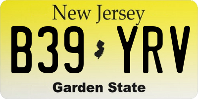 NJ license plate B39YRV