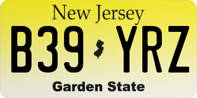 NJ license plate B39YRZ